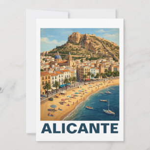 Invitación Vacaciones Viaje Vintage Alicante España