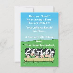 Invitación Vacas en un diseño de campo