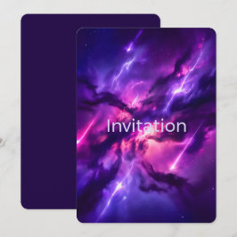 Invitación Vacio Cósmico de Neón Violeta