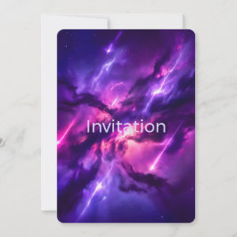 Invitación Vacio Cósmico de Neón Violeta