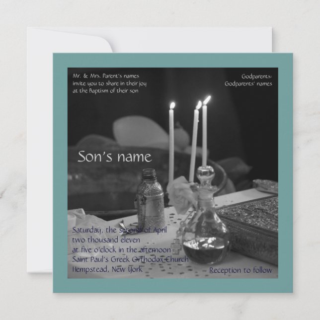 Invitación Vaftisi azul (Anverso)