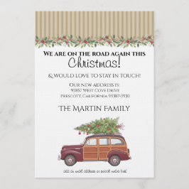 Invitación Vagón Familiar Retro de Navidad