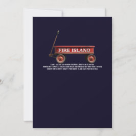 Invitación Vagón rojo retro de la isla de Fire Island playa v