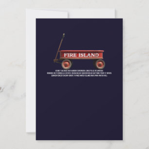 Invitación Vagón rojo retro de la isla de Fire Island playa v