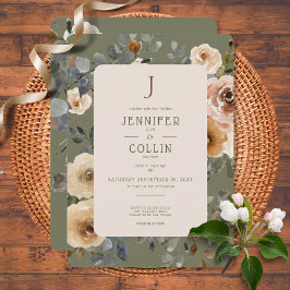 Invitación Vainilla Rosas del Boho Blanco Boda sabio