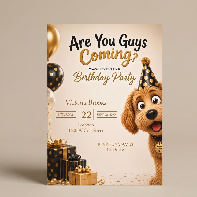 Invitación ¿Vais a venir? Divertida fiesta de cumpleaños de p (Subido por el creador)