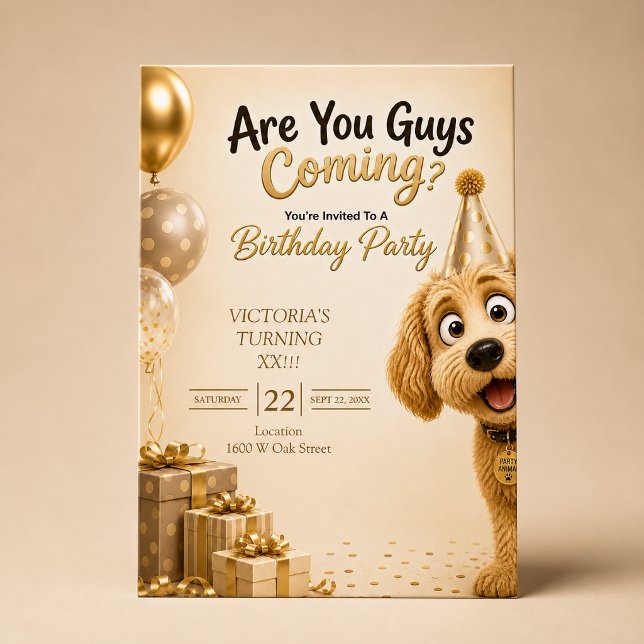 Invitación ¿Vais a venir? Divertida fiesta de cumpleaños de p (Subido por el creador)