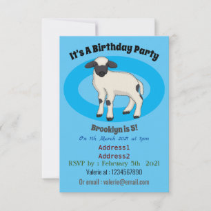 Invitación Valais Blacknose ilustracion personalizado ovino