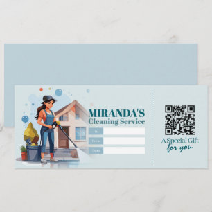 Invitación Vale de certificado de regalo de servicios de limp