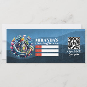 Invitación Vale de certificado de regalo de servicios de limp