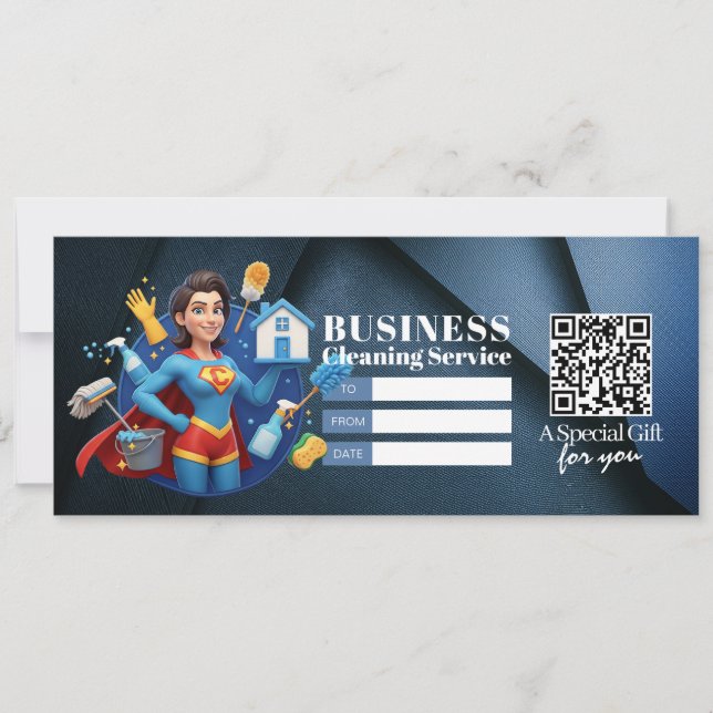 Invitación Vale de certificado de regalo de servicios de limp (Anverso)