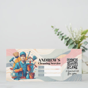 Invitación Vale de certificado de regalo de servicios de limp