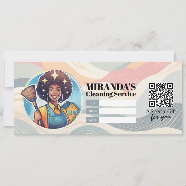 Invitación Vale de certificado de regalo de servicios de limp (Anverso)