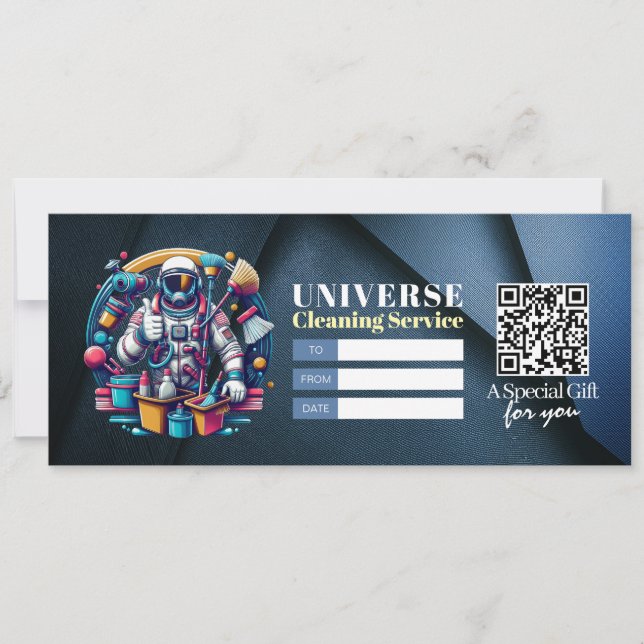 Invitación Vale de certificado de regalo de servicios de limp (Anverso)