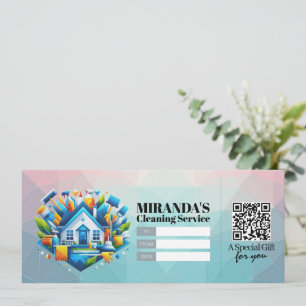Invitación Vale de certificado de regalo de servicios de limp