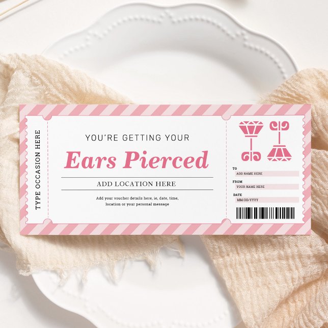 Invitación Vale de certificado de regalo rosa de perforación  (Subido por el creador)