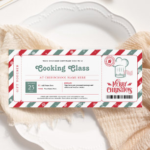 Invitación Vale de Clase de Cocina y Repostería para Navidad
