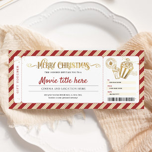 Invitación Vale de Entrada para Noche de Película de Navidad