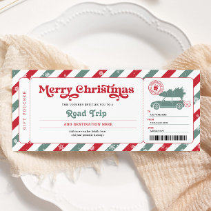 Invitación Vale de Entrada para Regalo de Navidad para Viaje