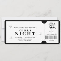 Vale de Noche de Chicas Minimalista en Negrita