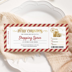 Invitación Vale de regalo de día de compras navideñas