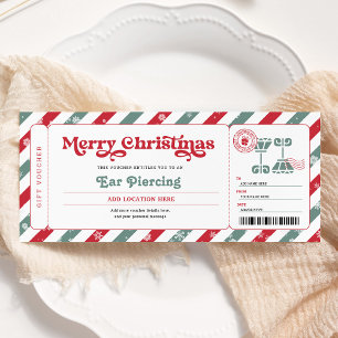 Invitación Vale de regalo de piercing de Navidad