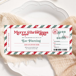 Invitación Vale de regalo de piercing en la oreja de Navidad