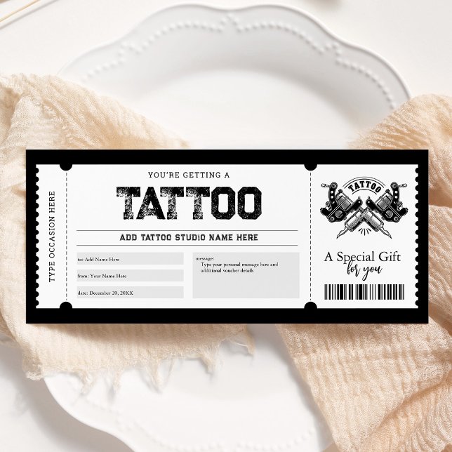 Invitación Vale de regalo de tatuaje  (Subido por el creador)