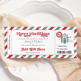 Invitación Vale de regalo del Polo Norte de Navidad de Papá N