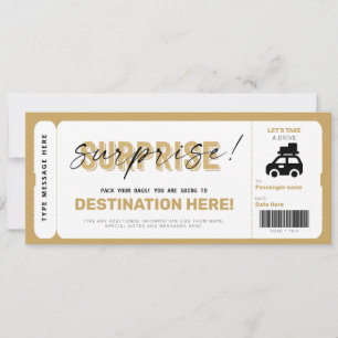Invitación Vale de viaje sorpresa Vale de regalo de viaje por