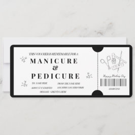 Invitación Vale para Manicura y Pedicura Minimalista en Negri