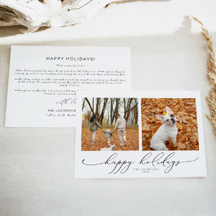 Invitación VALENTINA Elegant Script 2 Foto Felices Fiestas