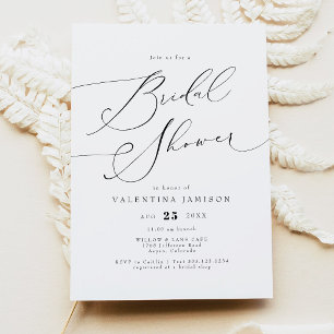 Invitación VALENTINA Elegante Minimalista Script Ducha nupcia