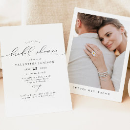 Invitación VALENTINA Elegante Minimalista Script Ducha nupcia