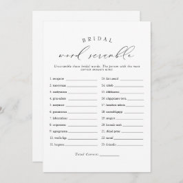 Invitación VALENTINA Elegante Script Bridal Word Scramble Jue