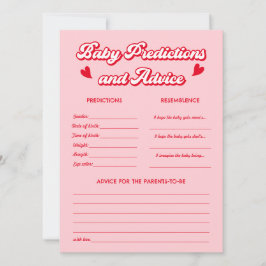 Invitación Valentine Baby Shower Predictions Game Card