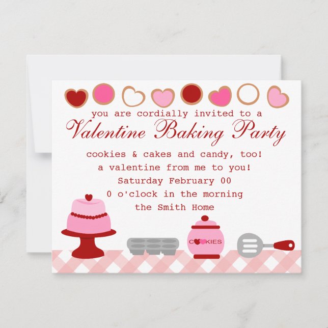 Invitación Valentine Baking Fiesta (Anverso)