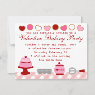 Invitación Valentine Baking Fiesta