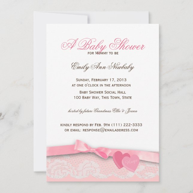 Invitación Valentine Candy Baby Shower (Anverso)