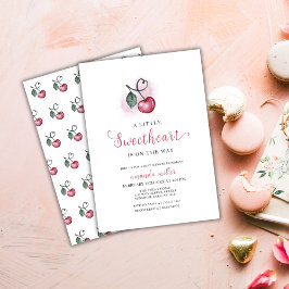 Invitación Valentine Cherry Berry Supinat Heart Baby Shower