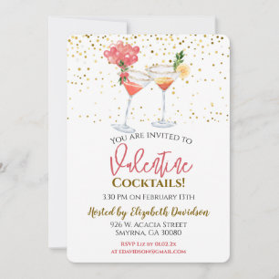 Invitación Valentine Cocktail Fiesta