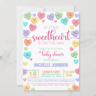 Invitación Valentine Conversation Hearts Baby Shower