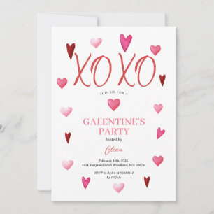 Invitación Valentine, Fiesta del Día del Galentino Rosa de XO