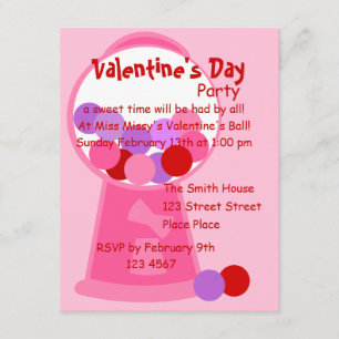 Invitación Valentine Gumball Machine