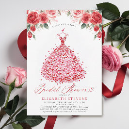 Invitación Valentine Hearts Vestidos Roses Roses Roses Bridal