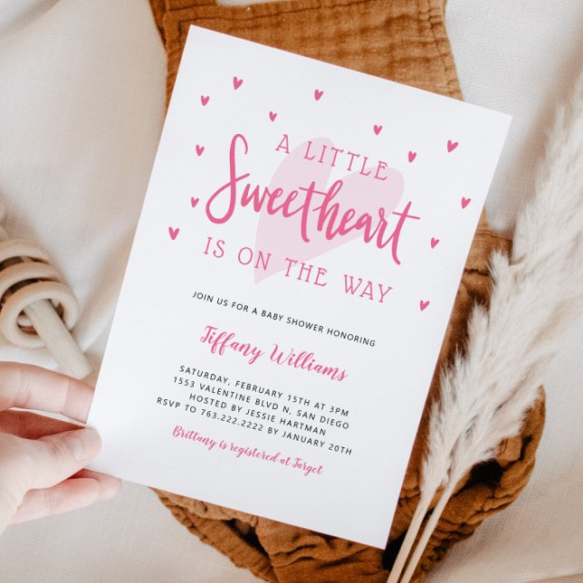 Invitación Valentine Little Chica Baby Shower (Subido por el creador)