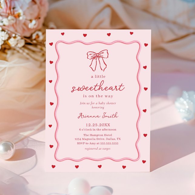 Invitación Valentine Little Sweetheart Baby Shower Invitation (Subido por el creador)