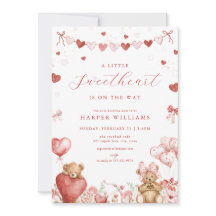 Valentine Love Bear Little Sweetheart Baby Shower