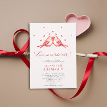 Valentine Love Birds Hearts Couple Bridal Shower
