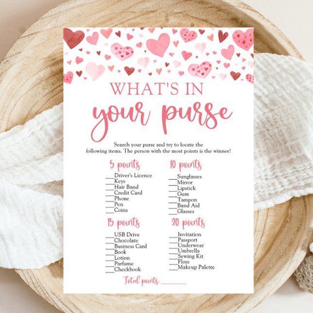 Invitación Valentine qué hay en tu bolso juego de Baby Shower (Subido por el creador)